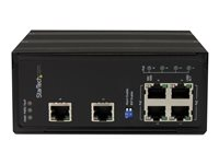 StarTech.com Switch Gigabit Ethernet industriel non géré à 6 ports avec 4 ports PoE+ et régulation de tension - Fixation murale / DIN - Commutateur - non géré - 4 x 10/100/1000 (PoE+) + 2 x 10/100/1000 - Montage sur rail DIN, fixation murale - PoE+ - Tension CC - pour P/N: POEEXT1GAT, POEEXT2GAT IES61002POE
